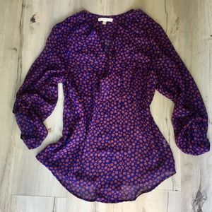 Fun Patterned Sheer Work Blouse